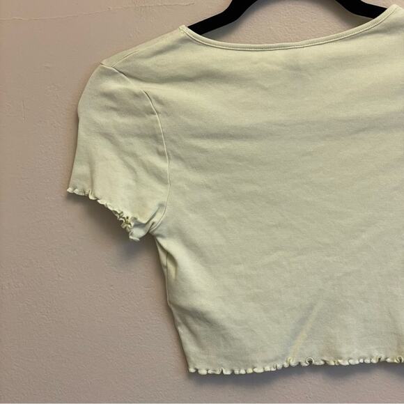 Disney H&M S Bambi cropped short sleeve top Thumper yellow green ruffle - Picture 6 of 8